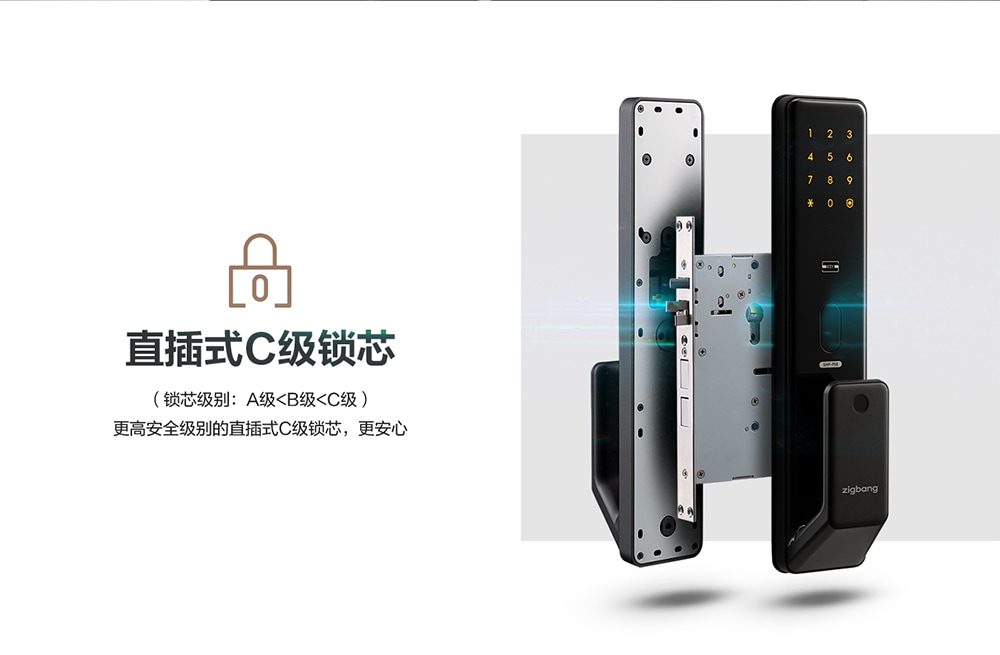 SHP-P50直插式C级锁芯 更高安全级别的直插式C级锁芯，更安全